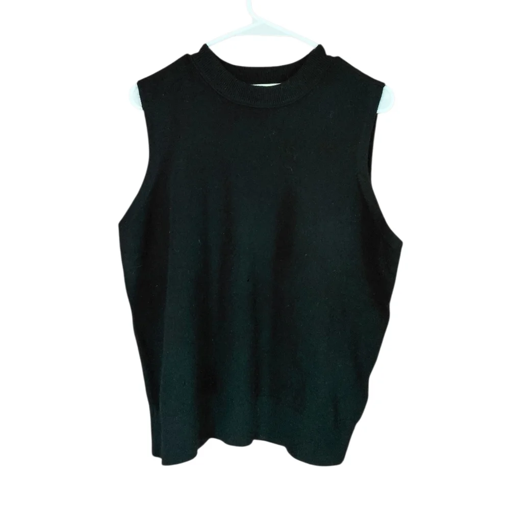 (Re)sponsible Madewell Black Cashmere Crewneck Sweater Vest - Picture 2 of 4